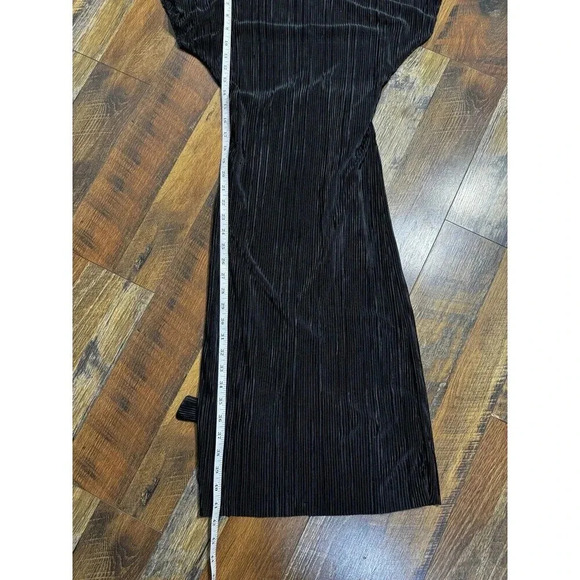 Reserved Let's Fashion Black Pleated Midi Dress Size XS - Picture 7 of 7
